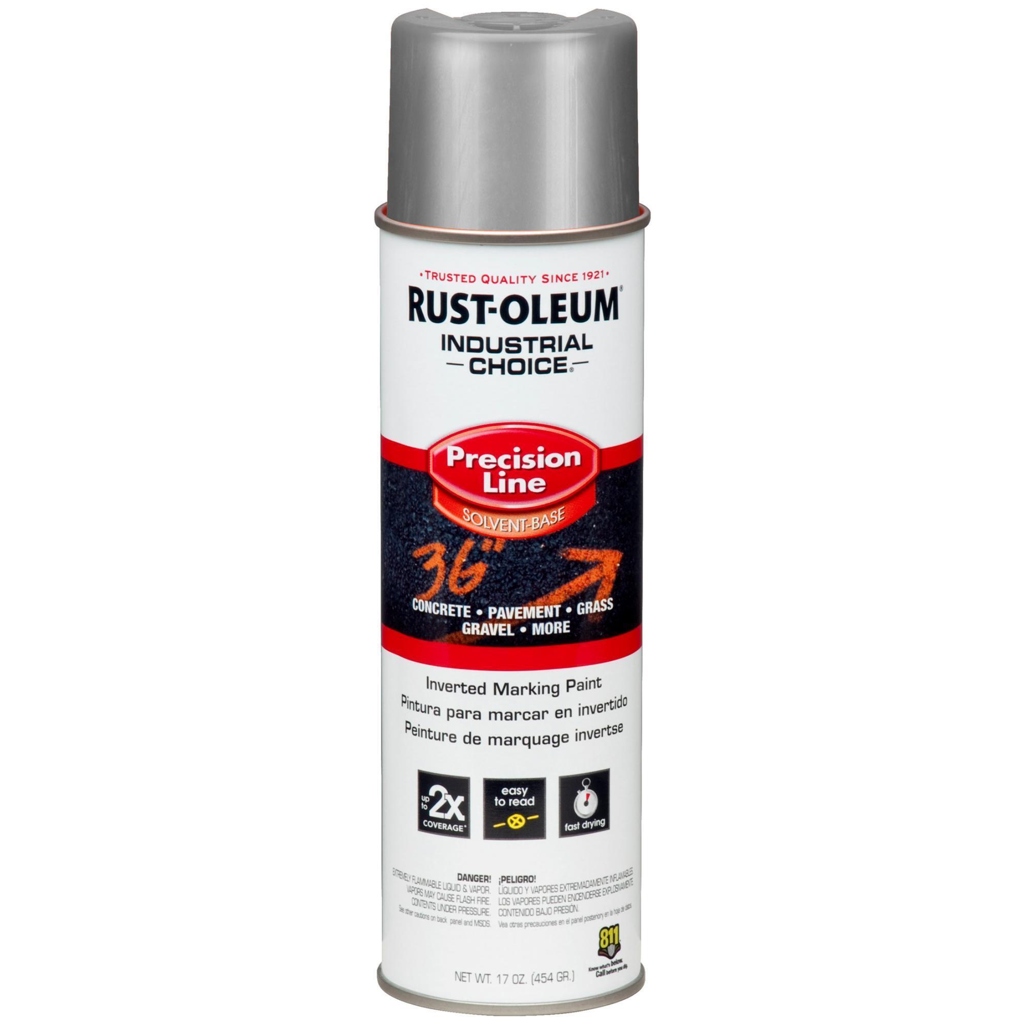 Rust-Oleum Industrial Choice M1600 Precision Line Inverted Marking Spray Paint — Silver, 17 Oz. Cans, 12 Pk, Model# 239007DS